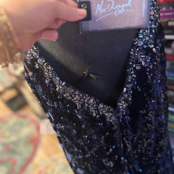 Mac Duggal Navy Sequin Dress - Picture 10 of 13